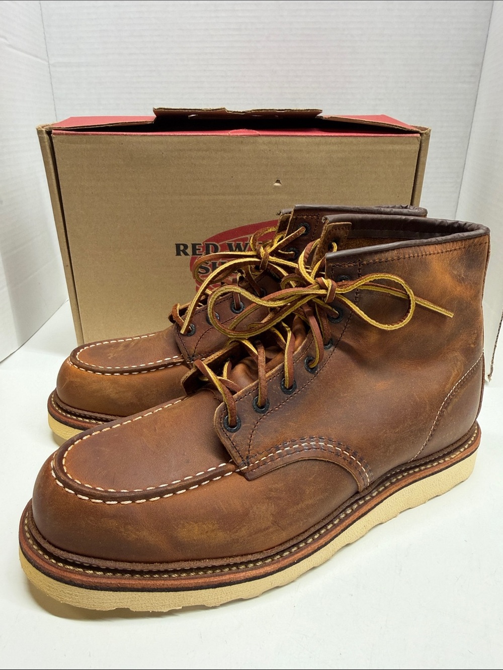 Red Wing Blacksmith Moc Boots Rough Leather Lace Up Brown New Men's Size 12 D - Picture 6 of 10